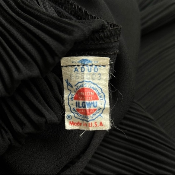 Vintage Black Sheer Micro Pleated Slip Dress Lady Carol of New York Union Made L - Picture 9 of 9